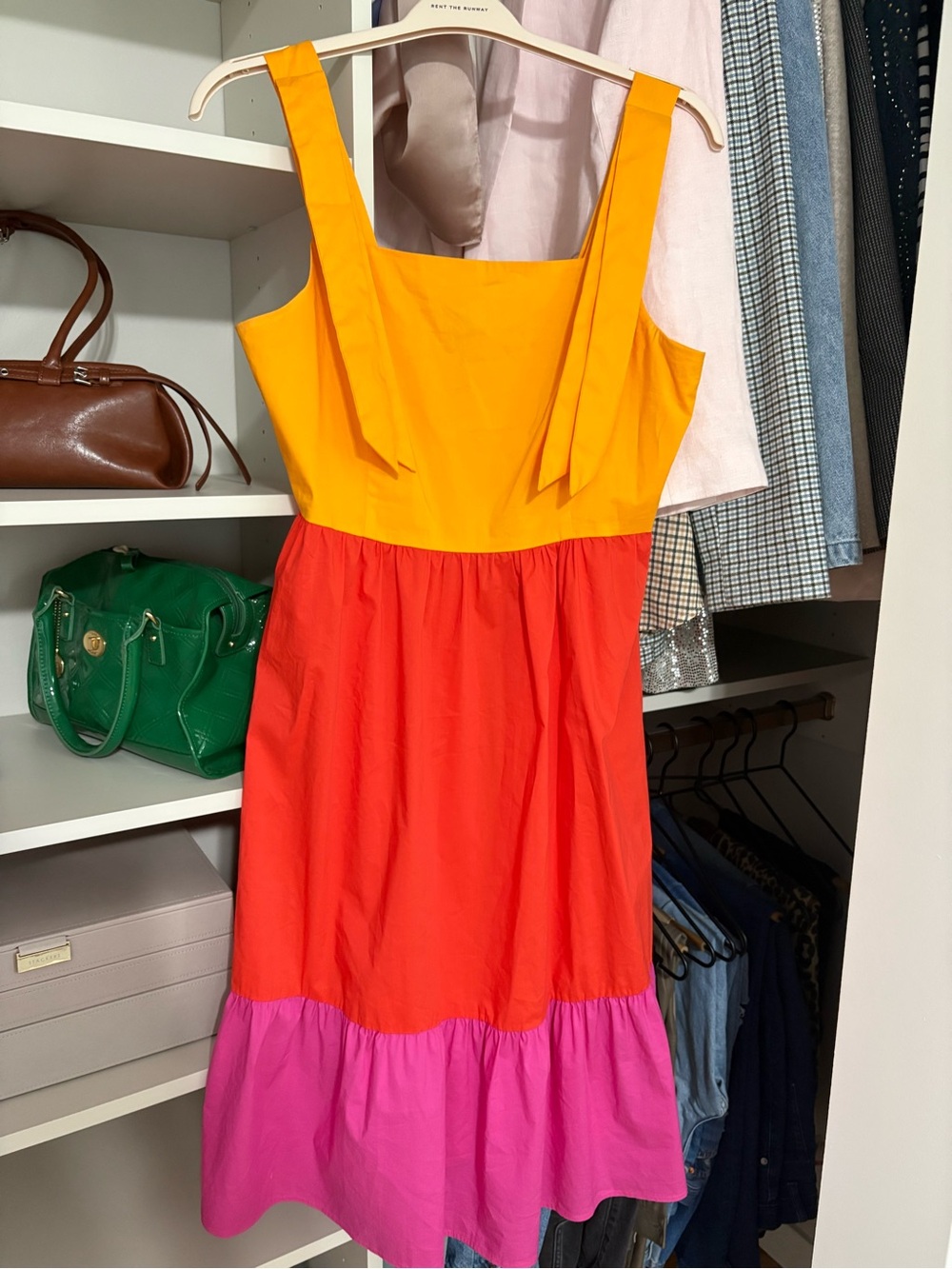 Marc New York Colorful Smocked Dress with Structured Straps